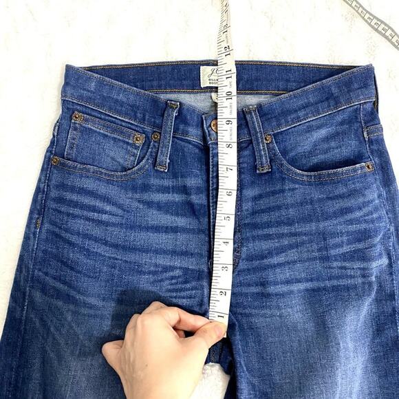 J. Crew Denim Dark Wash Distressed Preppy Billie Demi Boot Crop Jeans 26T - Picture 6 of 7